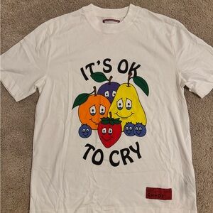 CHNGE White Graphic Tee with Multicolor Fruit Print